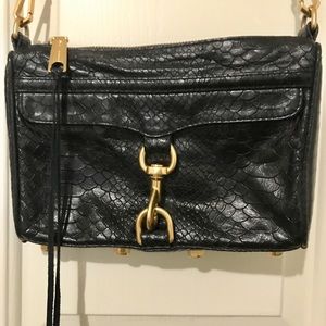 Rebecca Minkoff Black Snakeskin Crossbody